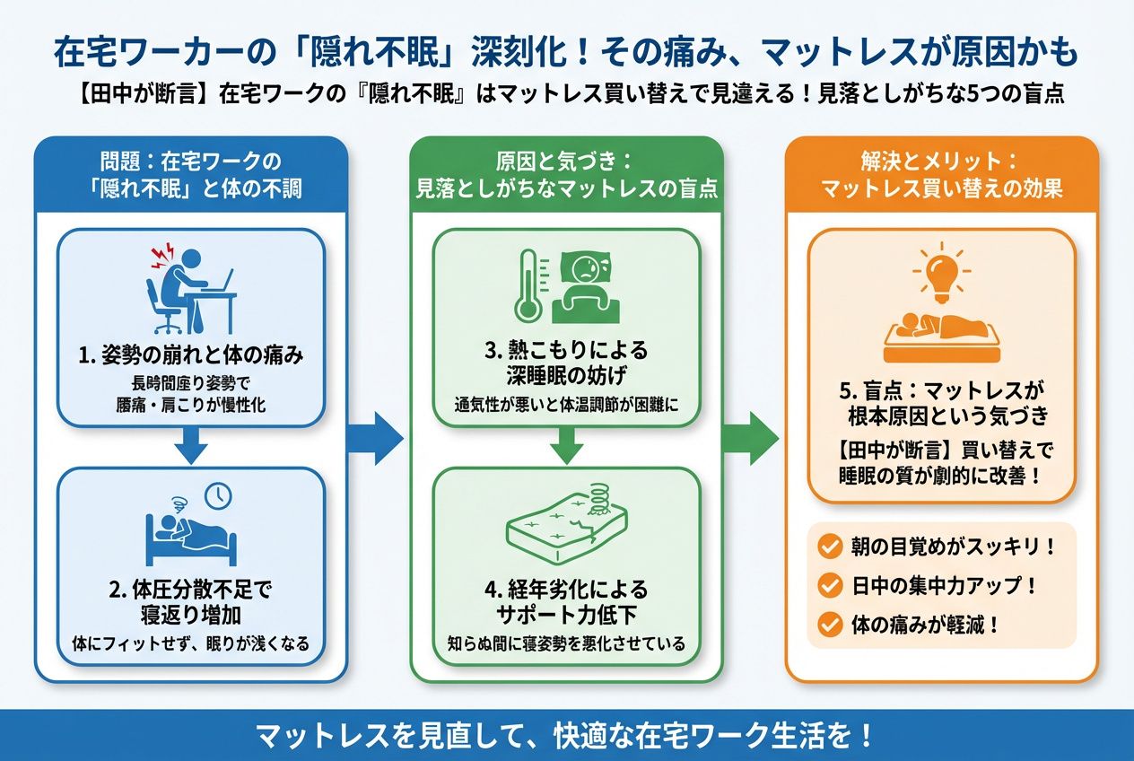 マットレス・快眠 在宅ワーカーの「隠れ不眠」深刻化！その痛み、マットレスが原因かも