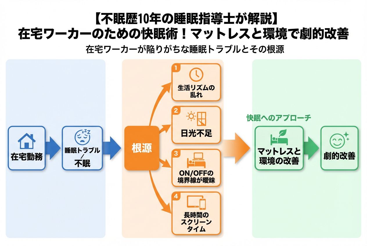 睡眠改善 在宅ワーカーが陥りがちな睡眠トラブルとその根源