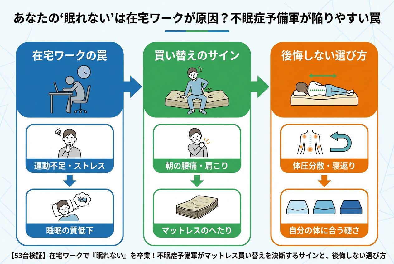 快眠グッズ あなたの'眠れない'は在宅ワークが原因?不眠症予備軍が陥りやすい罠