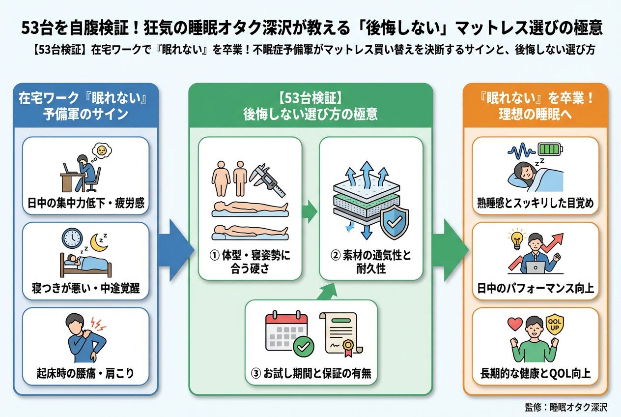 快眠グッズ 53台を自腹検証!狂気の睡眠オタク深沢が教える「後悔しない」マットレス選びの極意