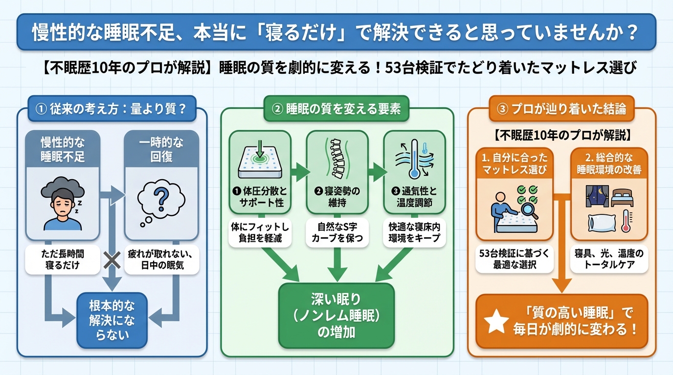 快眠グッズ 慢性的な睡眠不足、本当に「寝るだけ」で解決できると思っていませんか?