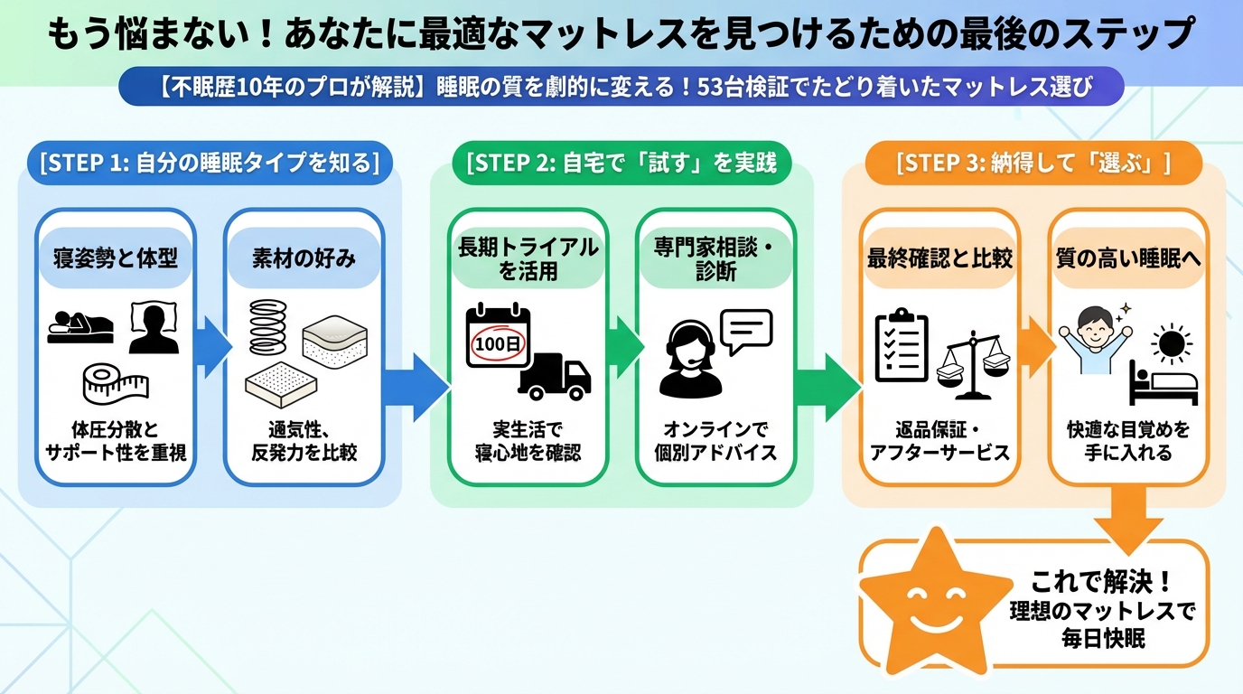 快眠グッズ もう悩まない!あなたに最適なマットレスを見つけるための最後のステップ