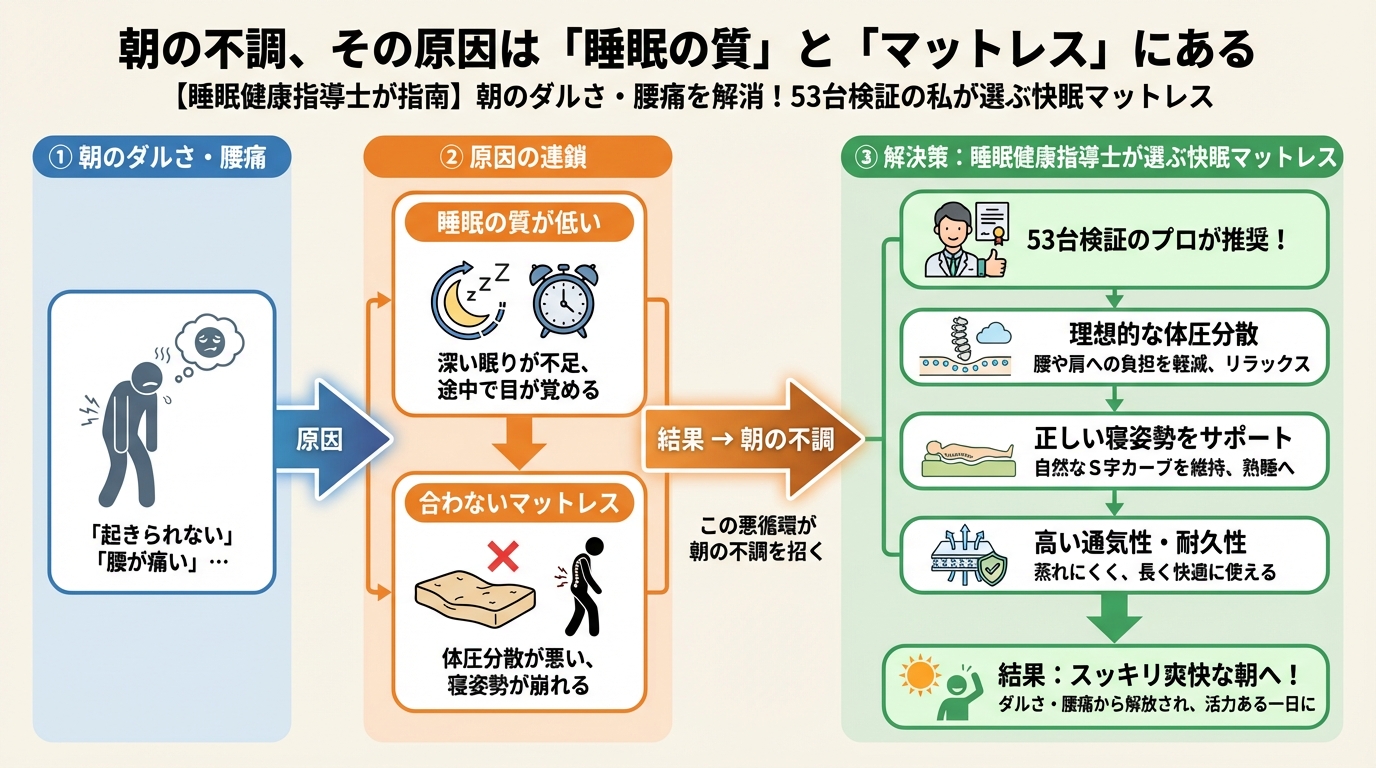 寝具 朝の不調、その原因は「睡眠の質」と「マットレス」にある