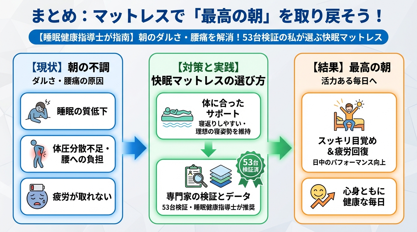 寝具 まとめ:マットレスで「最高の朝」を取り戻そう!