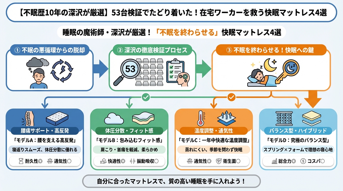 快眠グッズ 睡眠の魔術師・深沢が厳選!「不眠を終わらせる」快眠マットレス4選