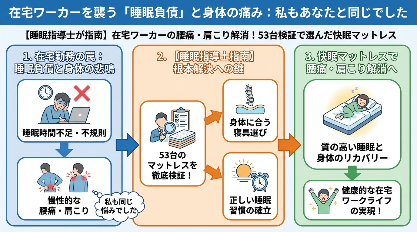 寝具 在宅ワーカーを襲う「睡眠負債」と身体の痛み:私もあなたと同じでした