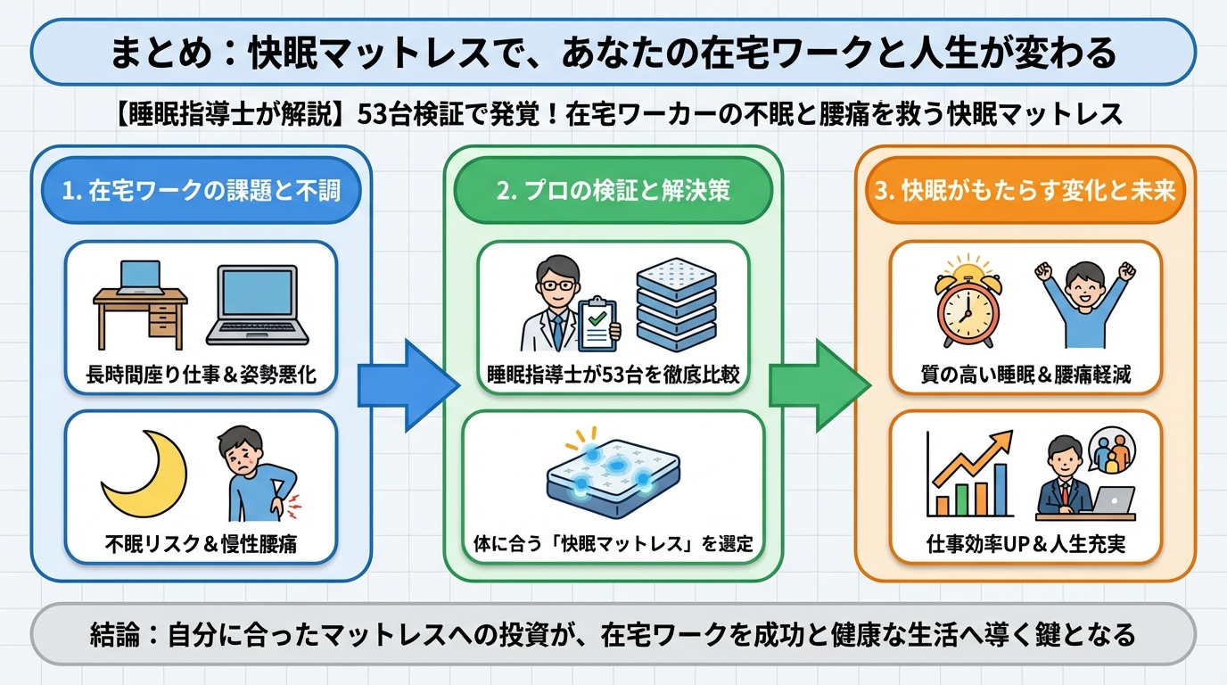 マットレス・快眠 まとめ:快眠マットレスで、あなたの在宅ワークと人生が変わる