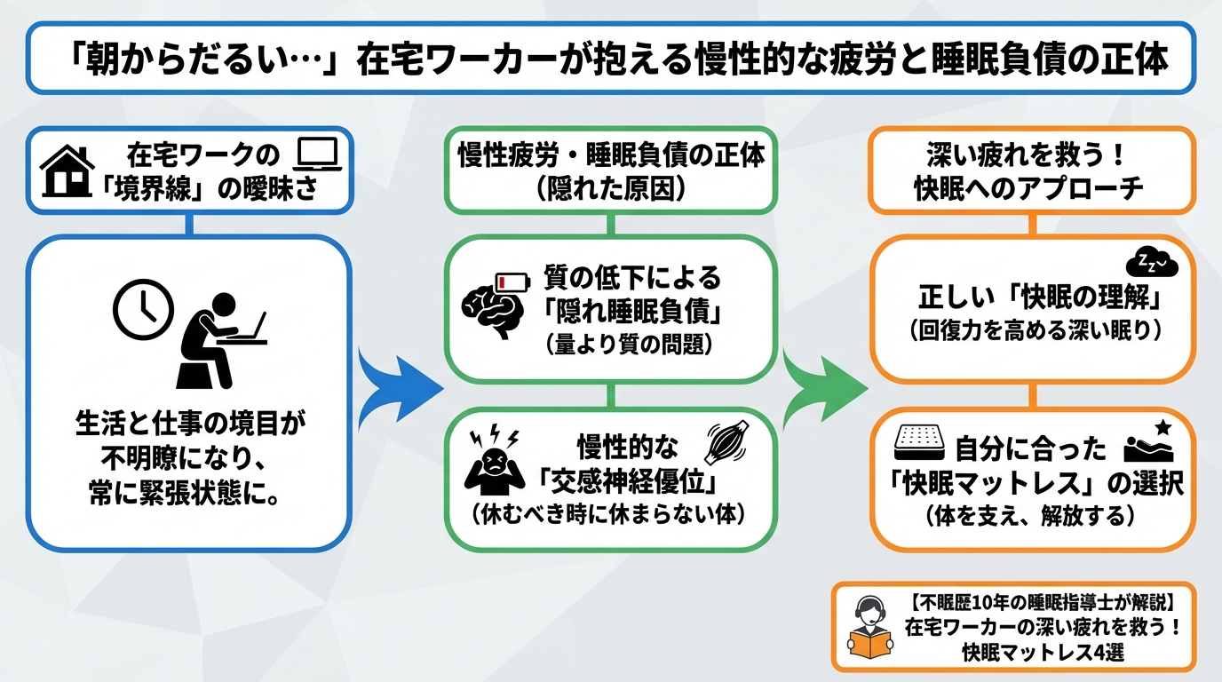 睡眠改善 「朝からだるい…」在宅ワーカーが抱える慢性的な疲労と睡眠負債の正体