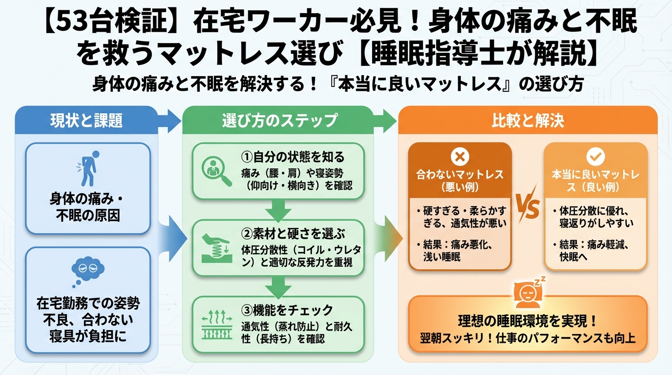 マットレス・快眠 身体の痛みと不眠を解決する！『本当に良いマットレス』の選び方