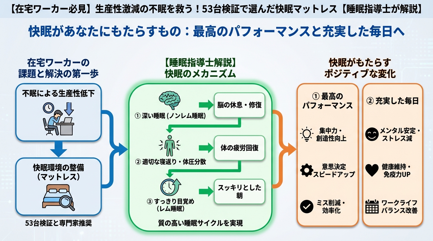 マットレス・快眠 快眠があなたにもたらすもの:最高のパフォーマンスと充実した毎日へ