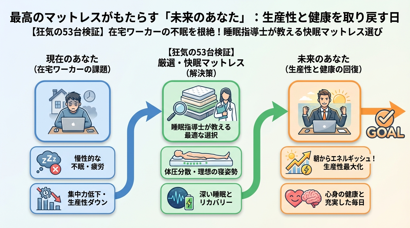 睡眠改善 最高のマットレスがもたらす「未来のあなた」：生産性と健康を取り戻す日