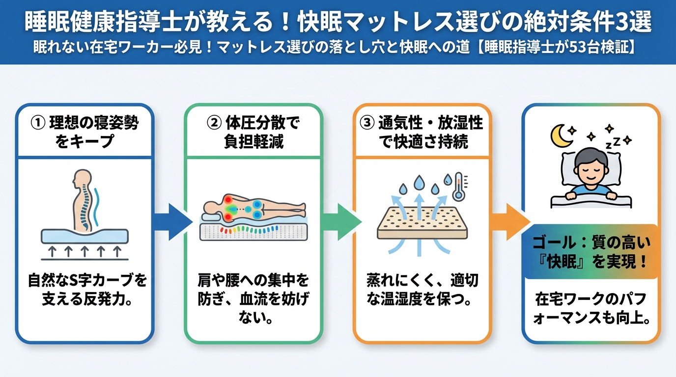 寝具 睡眠健康指導士が教える！快眠マットレス選びの絶対条件3選