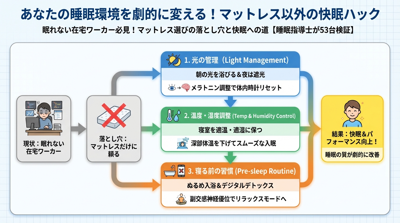 寝具 あなたの睡眠環境を劇的に変える！マットレス以外の快眠ハック