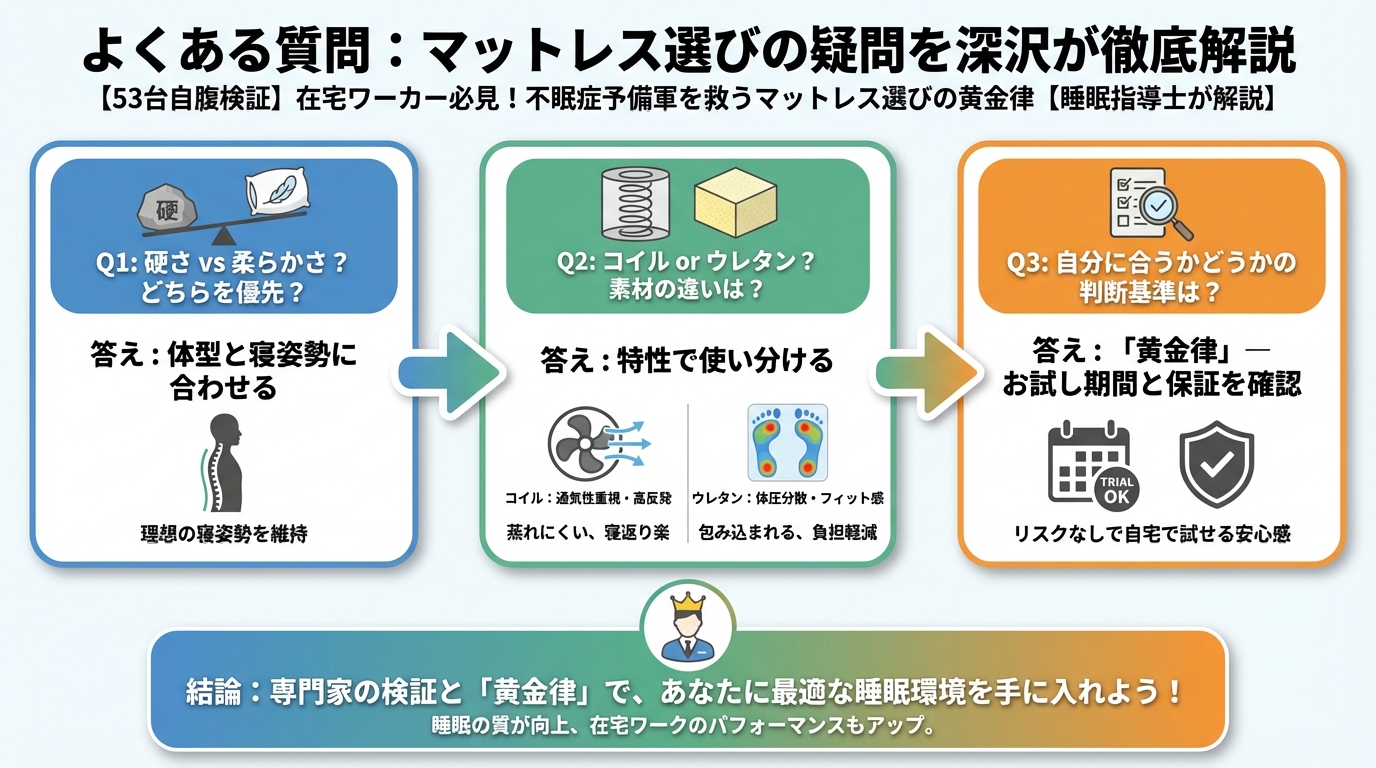 寝具 よくある質問:マットレス選びの疑問を深沢が徹底解説