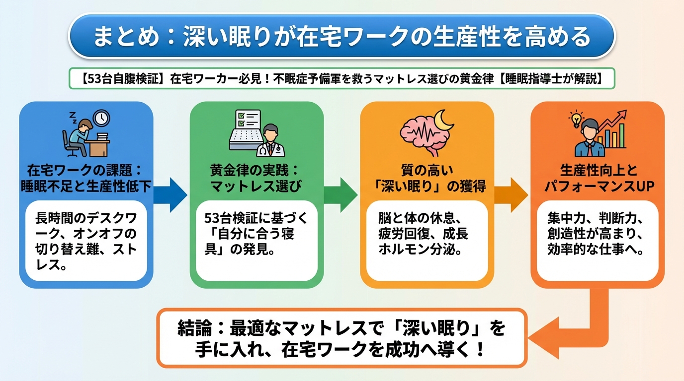 寝具 まとめ:深い眠りが在宅ワークの生産性を高める