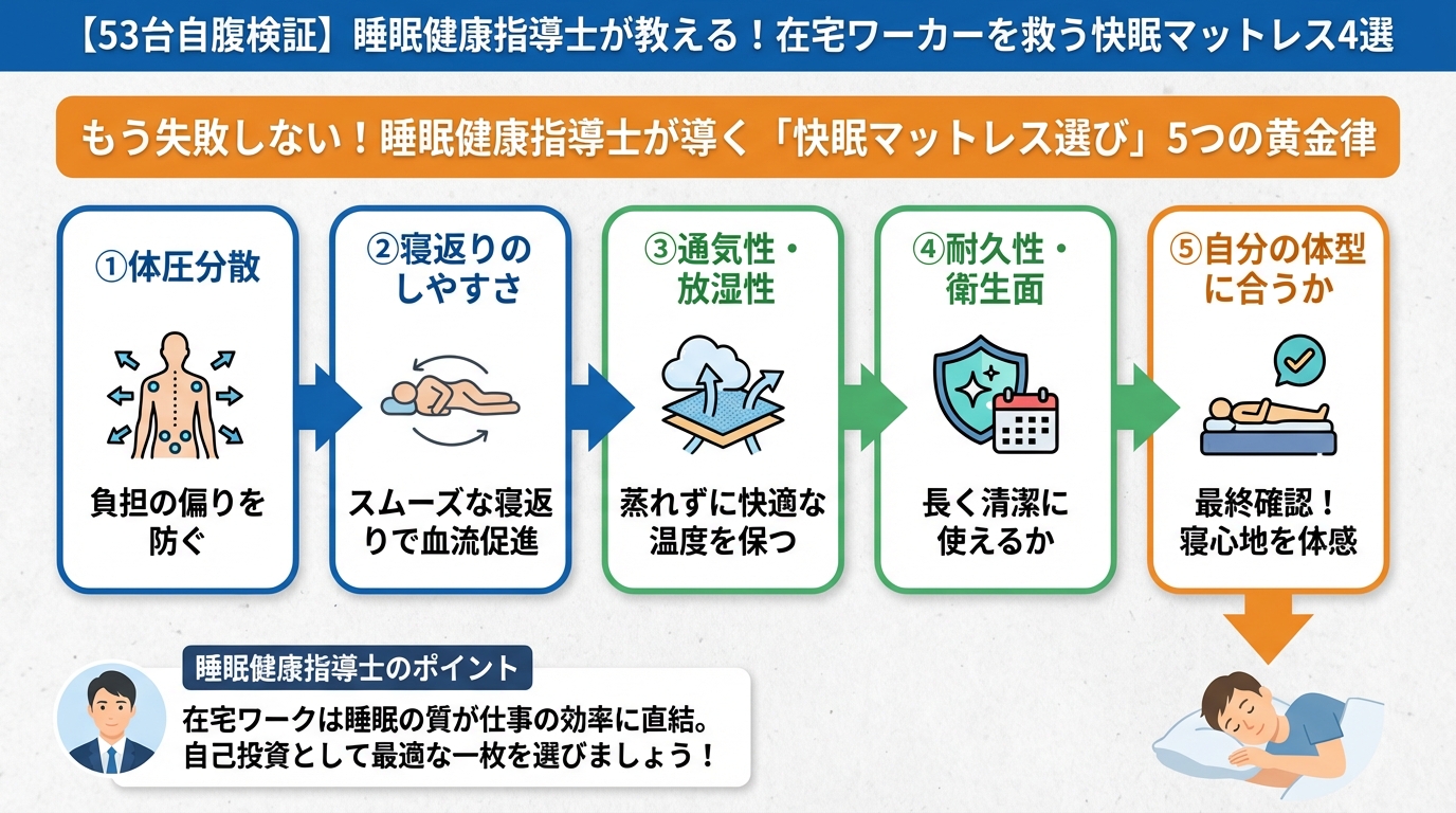 快眠グッズ もう失敗しない!睡眠健康指導士が導く「快眠マットレス選び」5つの黄金律