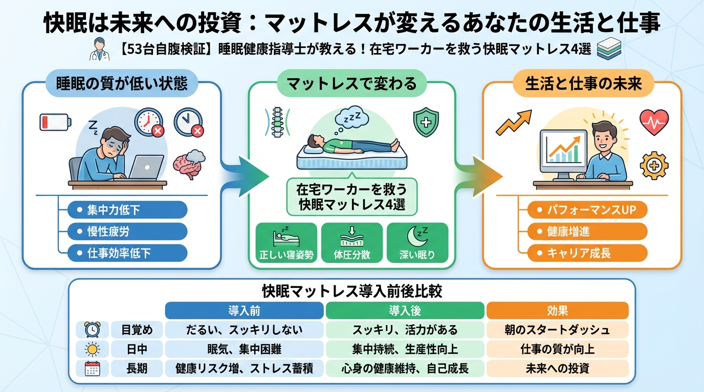 快眠グッズ 快眠は未来への投資:マットレスが変えるあなたの生活と仕事