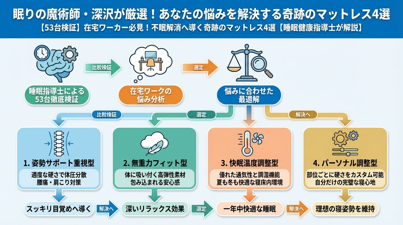 快眠グッズ 眠りの魔術師・深沢が厳選!あなたの悩みを解決する奇跡のマットレス4選
