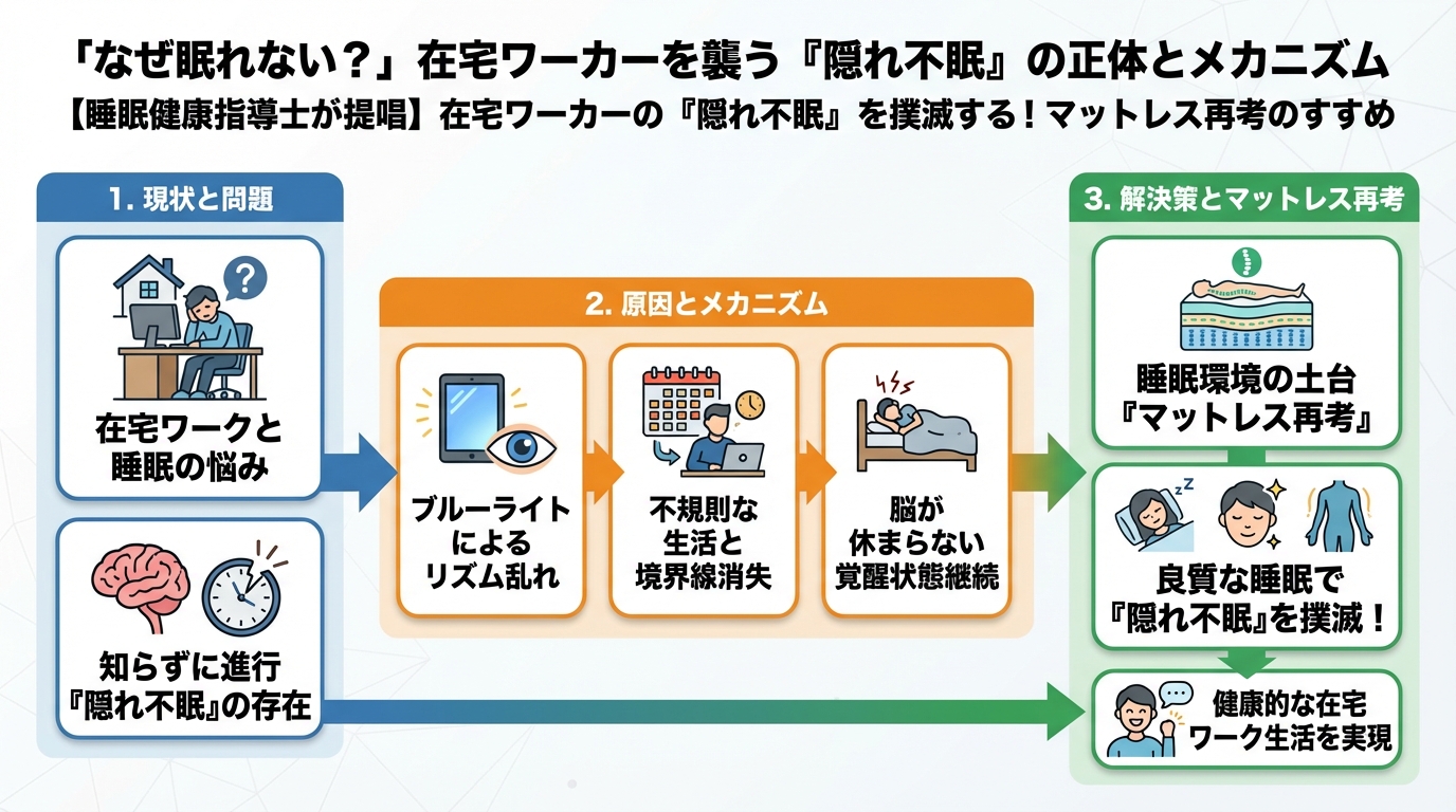 睡眠改善 「なぜ眠れない?」在宅ワーカーを襲う『隠れ不眠』の正体とメカニズム