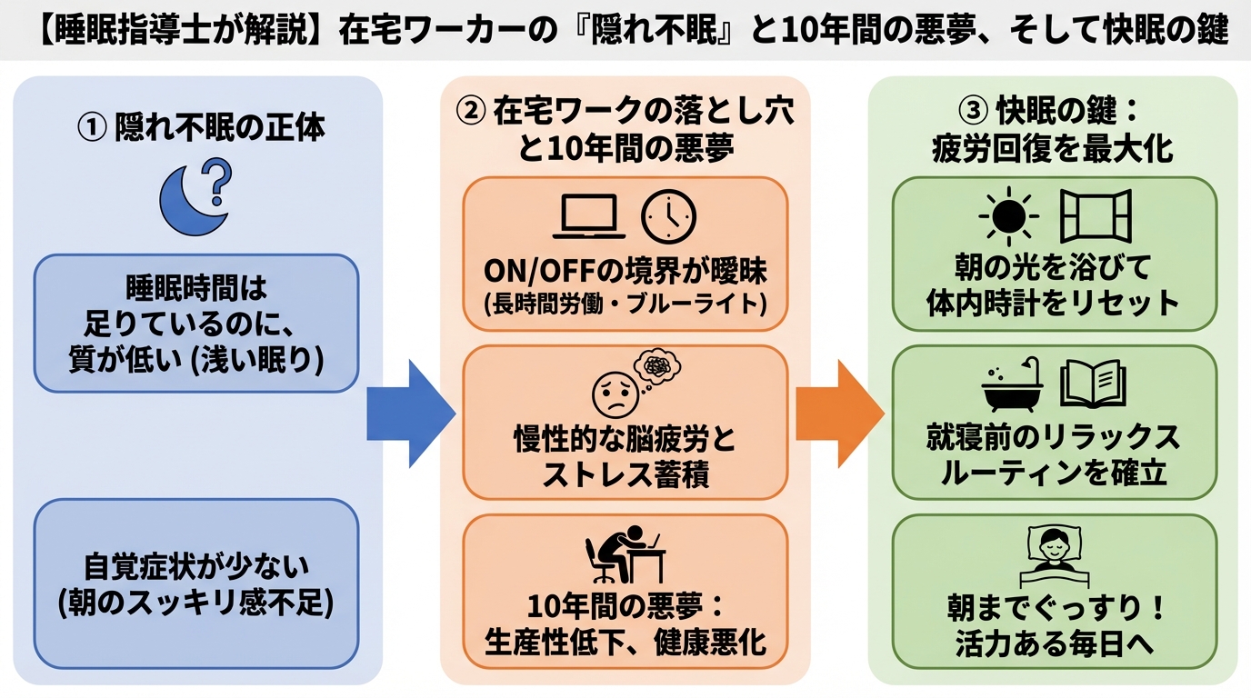 睡眠改善 在宅ワーカーに忍び寄る『隠れ不眠』の正体と、私が陥った10年間の悪夢
