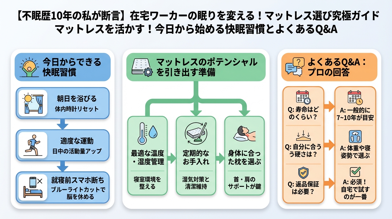 マットレス・快眠 マットレスを活かす!今日から始める快眠習慣とよくあるQ&A