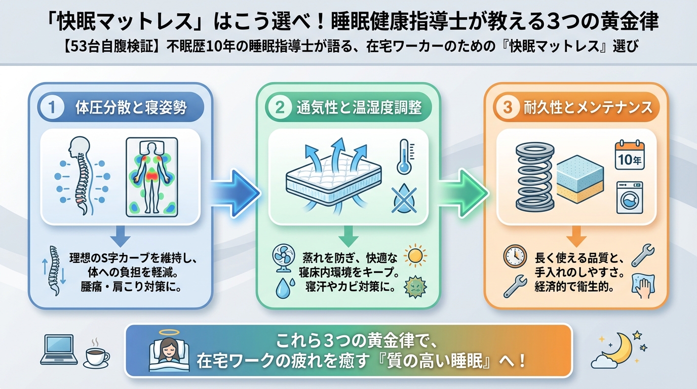 マットレス・快眠 「快眠マットレス」はこう選べ!睡眠健康指導士が教える3つの黄金律