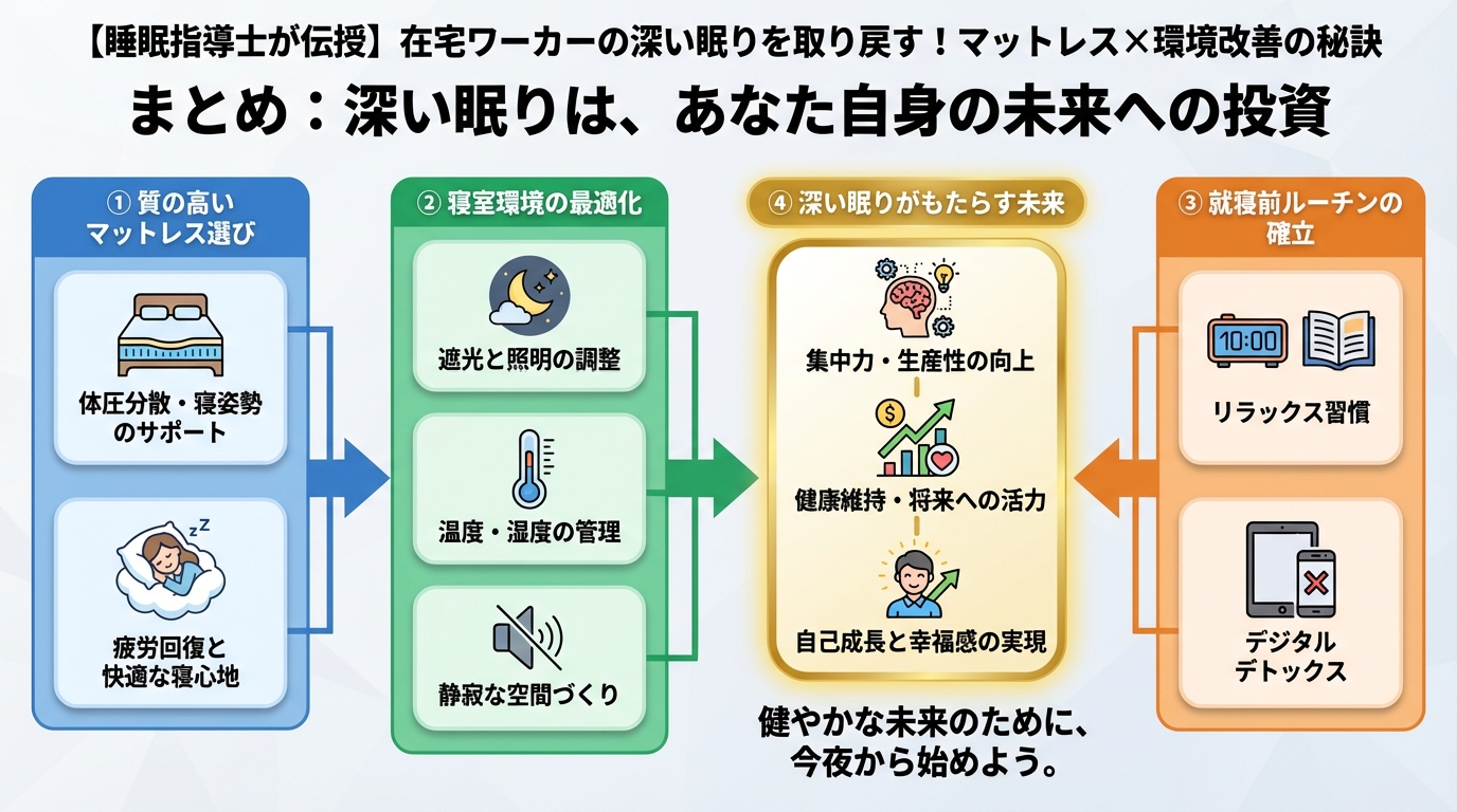 睡眠改善 まとめ:深い眠りは、あなた自身の未来への投資