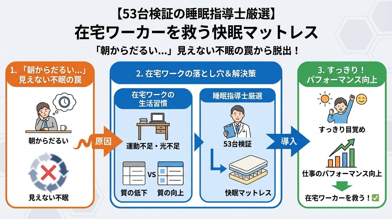 快眠グッズ 「朝からだるい…」在宅ワーカーを襲う、見えない不眠の罠