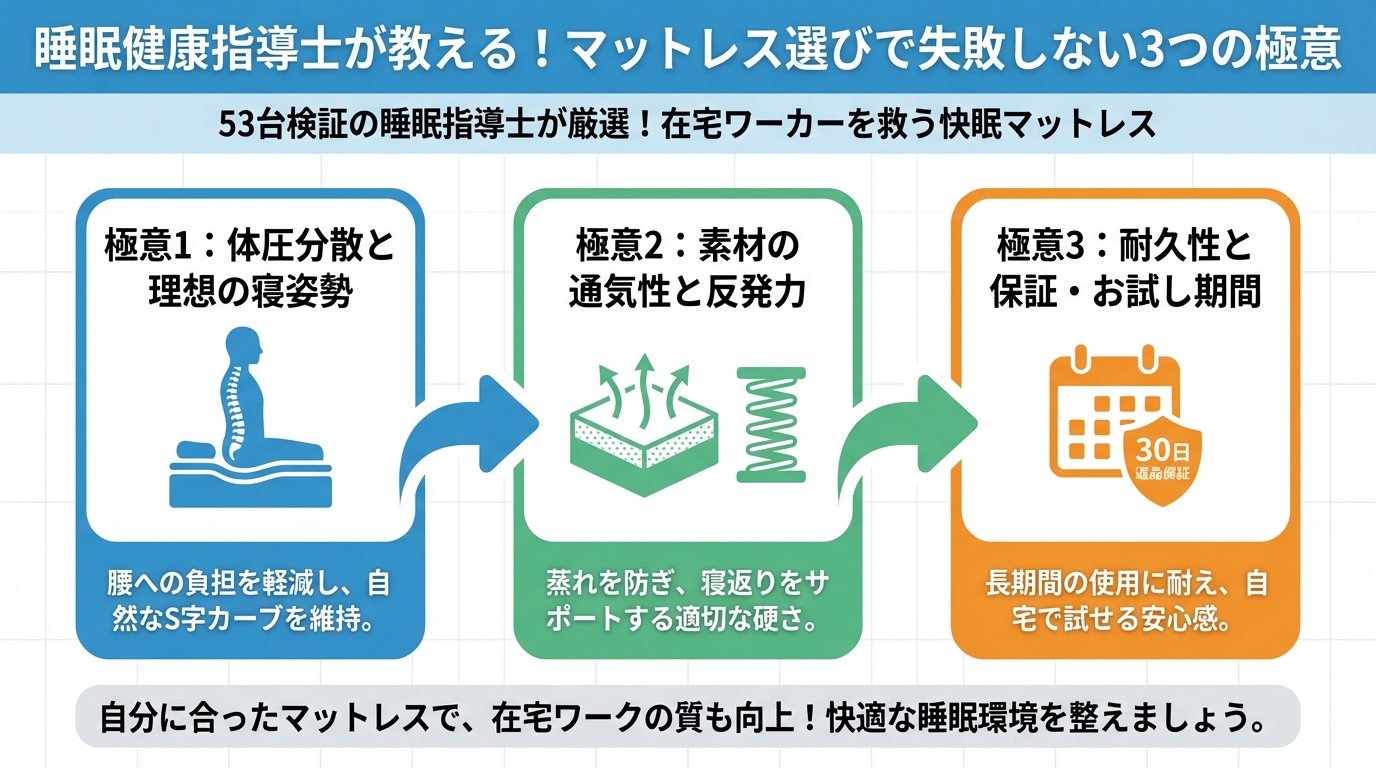 快眠グッズ 睡眠健康指導士が教える！マットレス選びで失敗しない3つの極意
