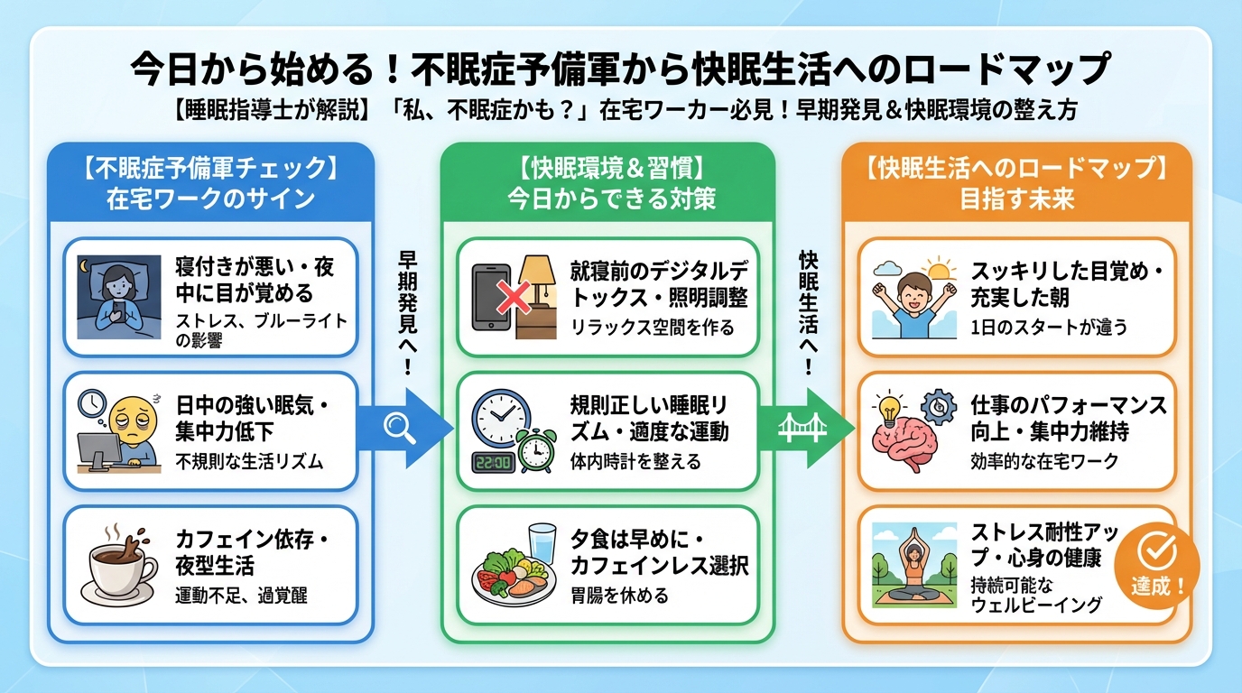 睡眠改善 今日から始める!不眠症予備軍から快眠生活へのロードマップ