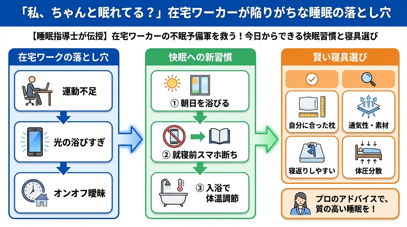 睡眠改善 「私、ちゃんと眠れてる?」在宅ワーカーが陥りがちな睡眠の落とし穴