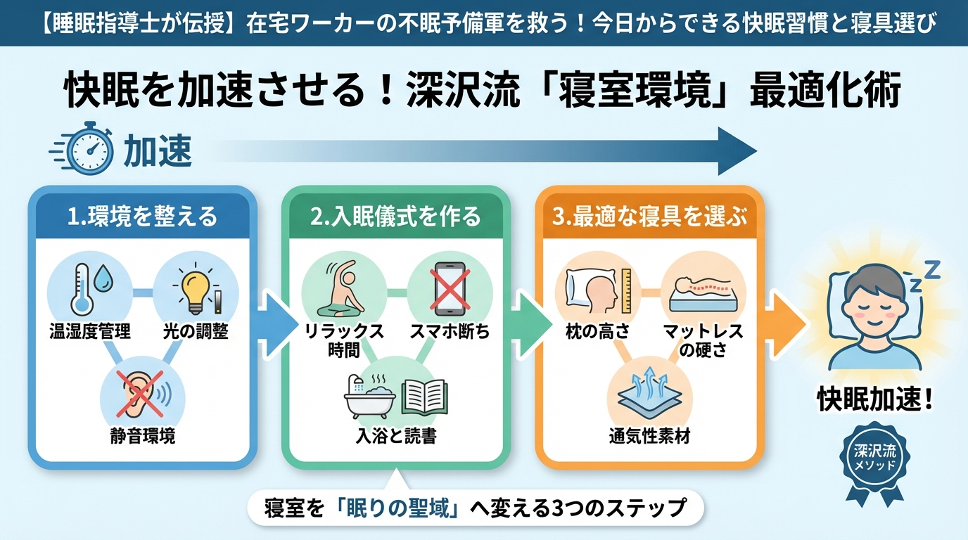 睡眠改善 快眠を加速させる!深沢流「寝室環境」最適化術