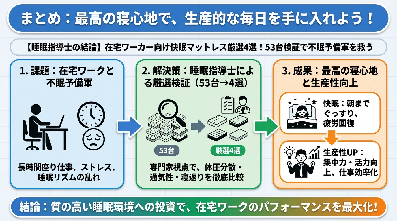 寝具 まとめ：最高の寝心地で、生産的な毎日を手に入れよう！