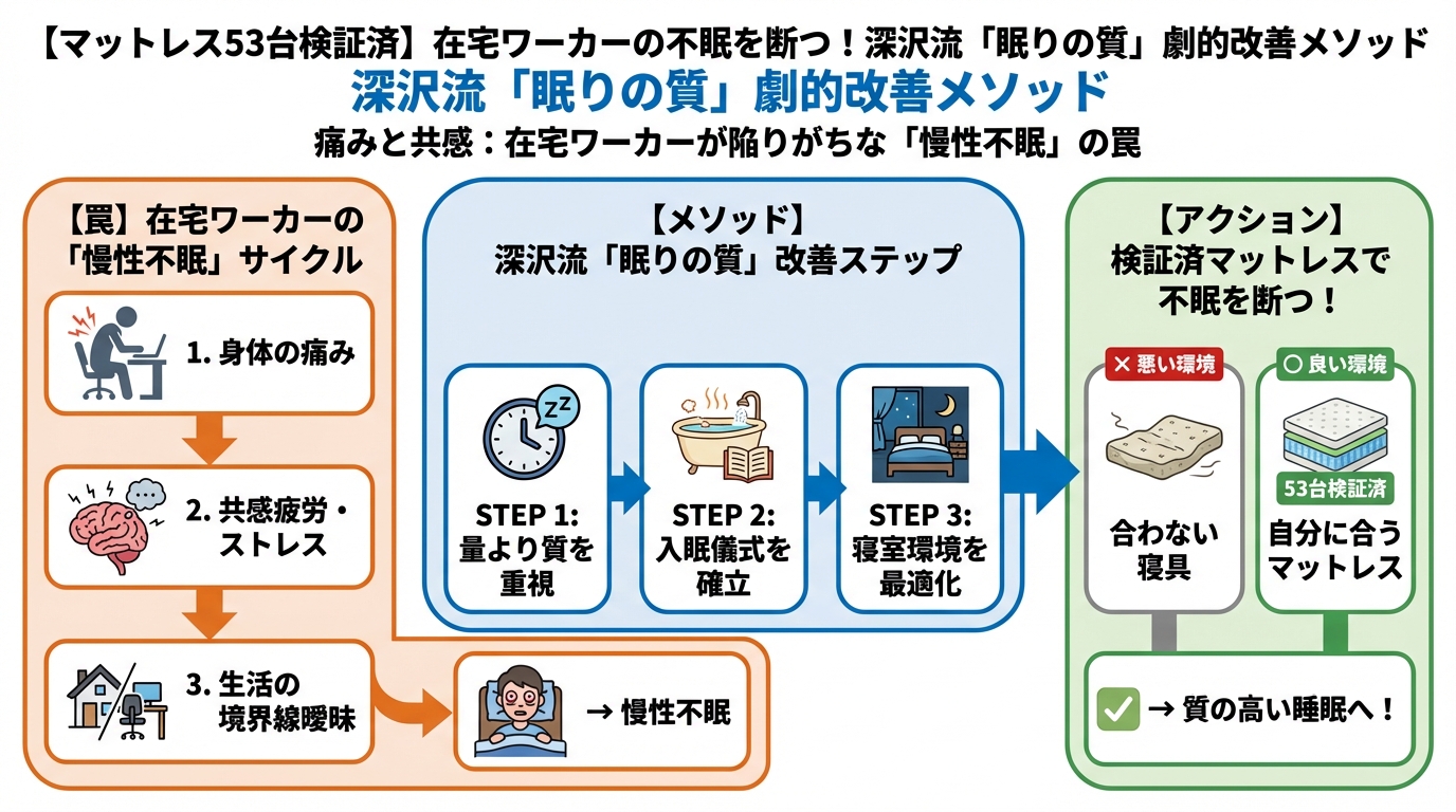 睡眠改善 痛みと共感：在宅ワーカーが陥りがちな「慢性不眠」の罠