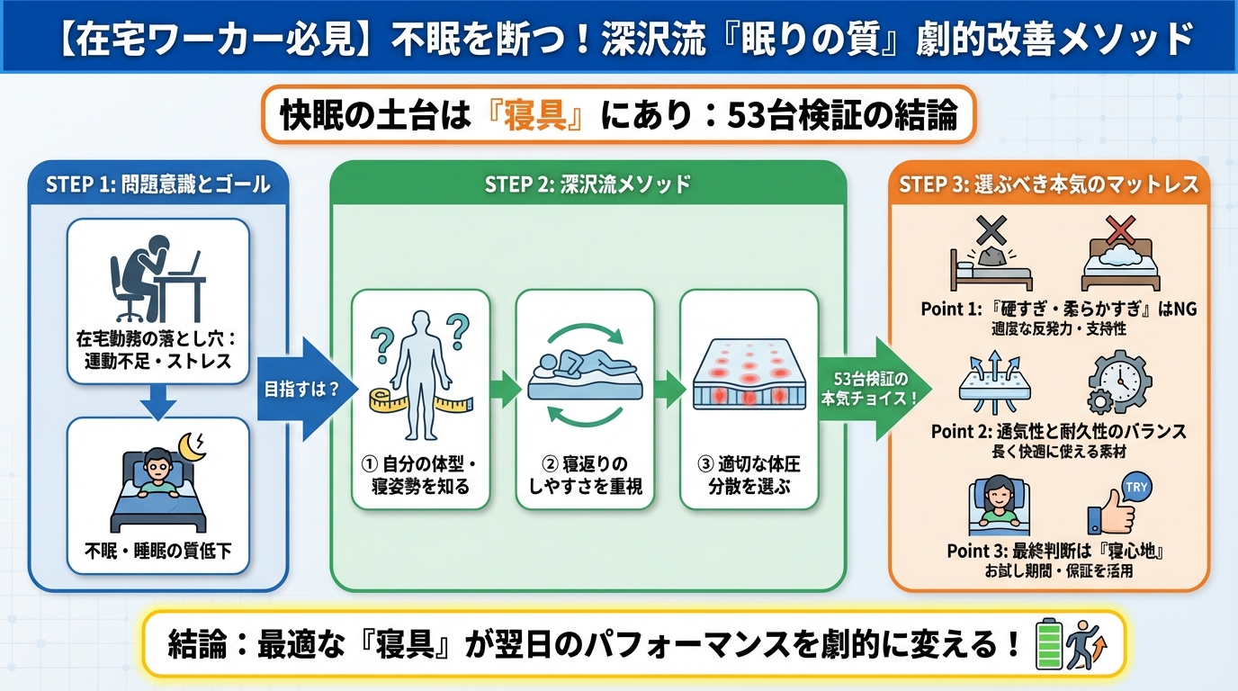 睡眠改善 快眠の土台は「寝具」にあり：53台検証した深沢が選ぶ本気のマットレス