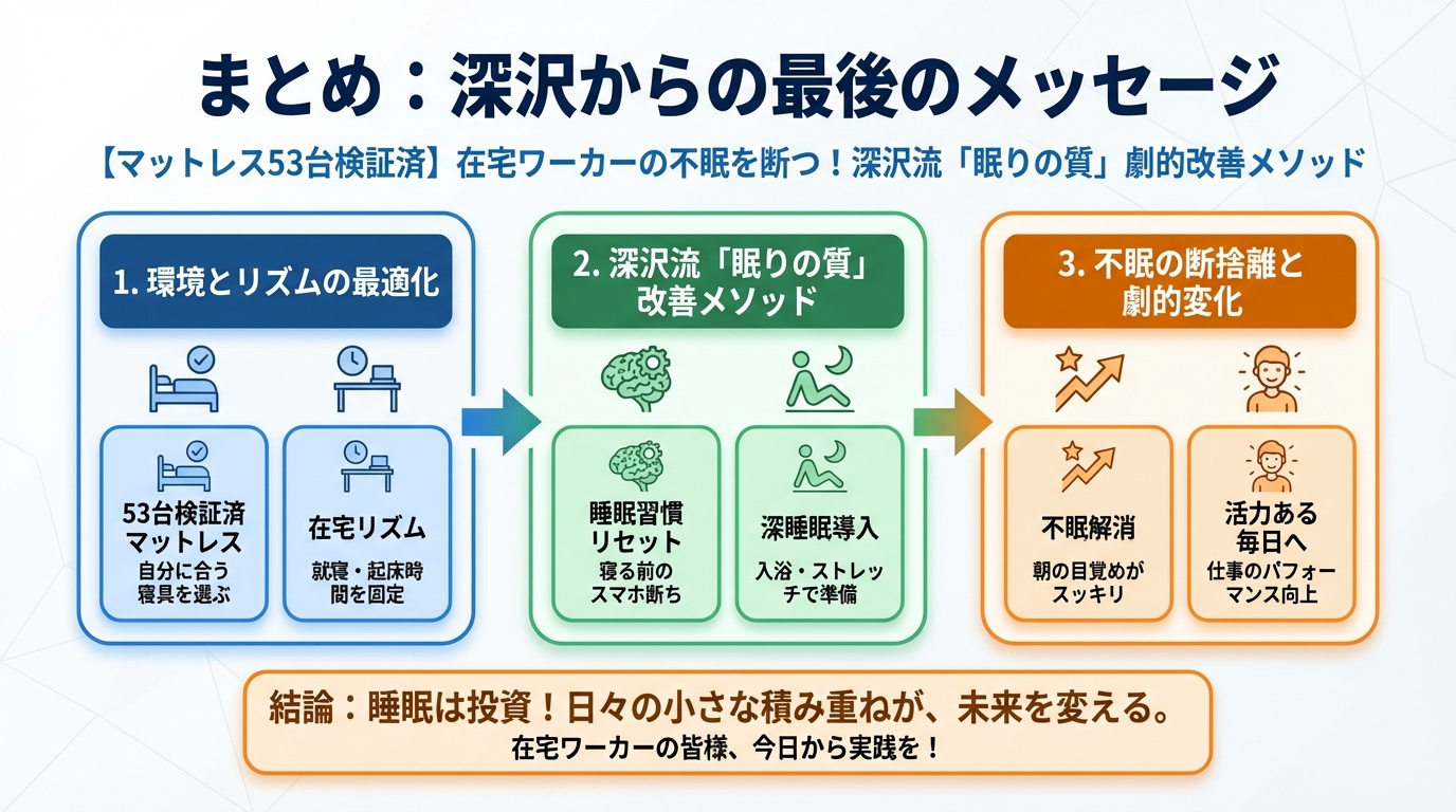睡眠改善 まとめ：深沢からの最後のメッセージ