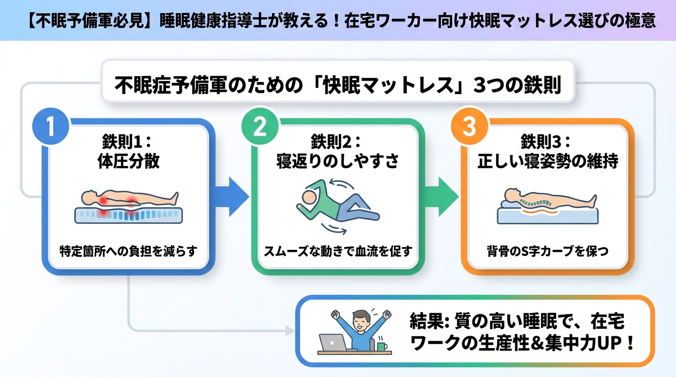 快眠グッズ 不眠症予備軍のための「快眠マットレス」3つの鉄則