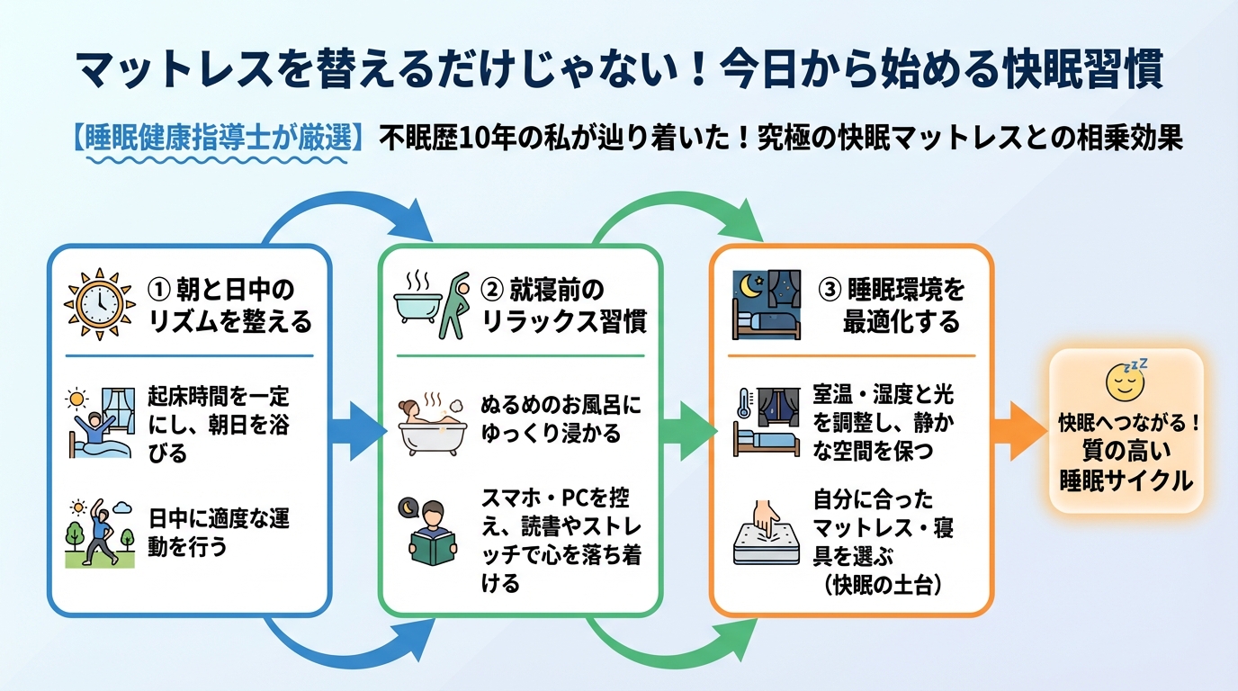 寝具 マットレスを替えるだけじゃない!今日から始める快眠習慣