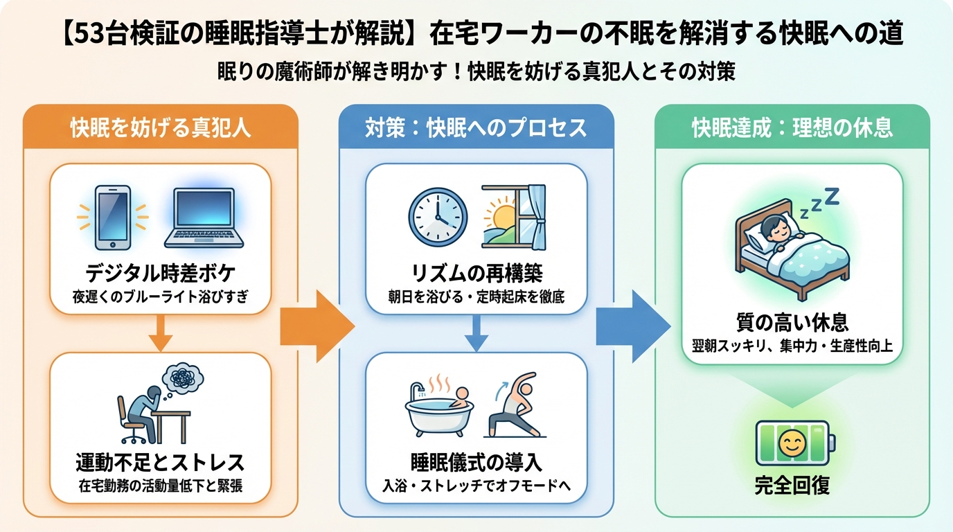 睡眠改善 眠りの魔術師が解き明かす!快眠を妨げる真犯人とその対策
