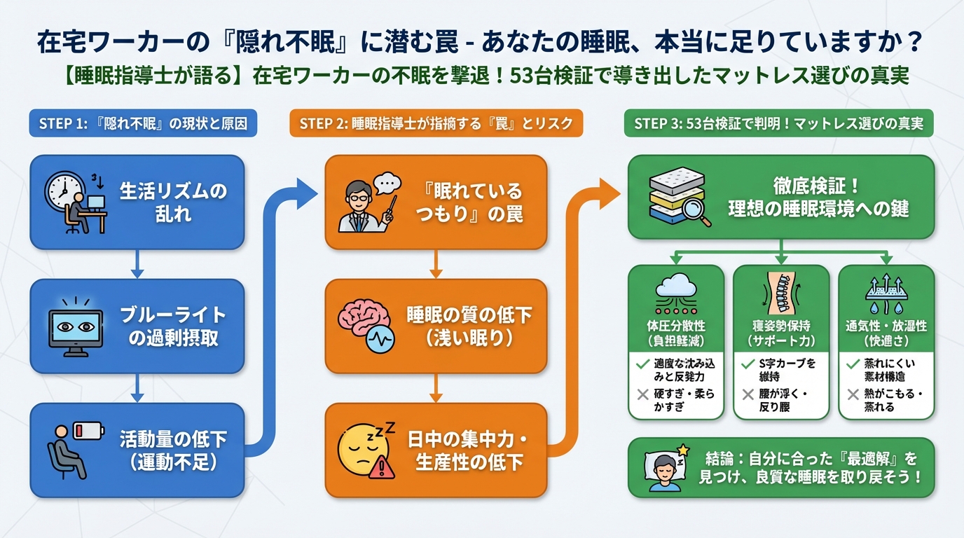 睡眠改善 在宅ワーカーの「隠れ不眠」に潜む罠 - あなたの睡眠、本当に足りていますか?