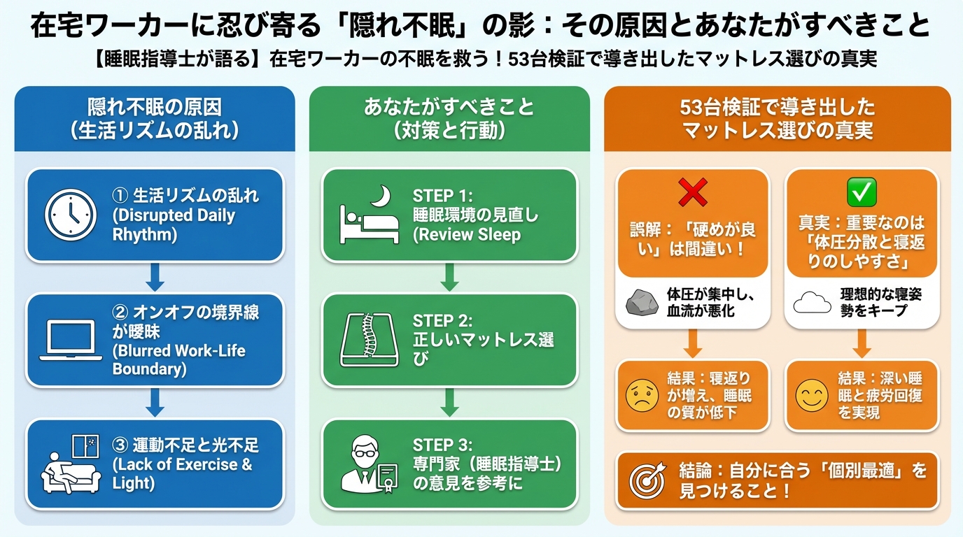 寝具 在宅ワーカーに忍び寄る「隠れ不眠」の影:その原因とあなたがすべきこと