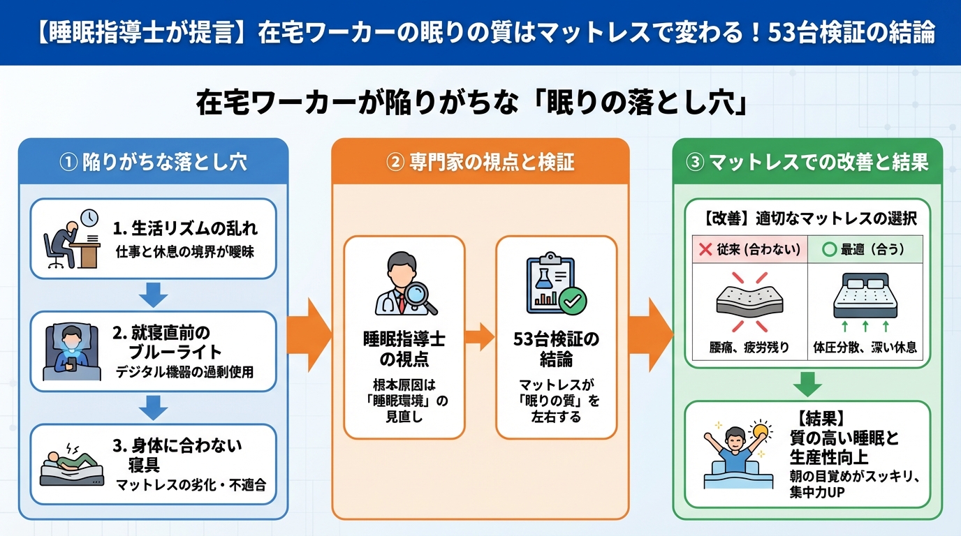寝具 在宅ワーカーが陥りがちな「眠りの落とし穴」