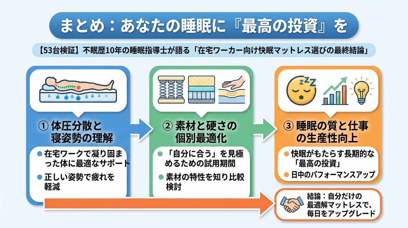 寝具 まとめ:あなたの睡眠に「最高の投資」を