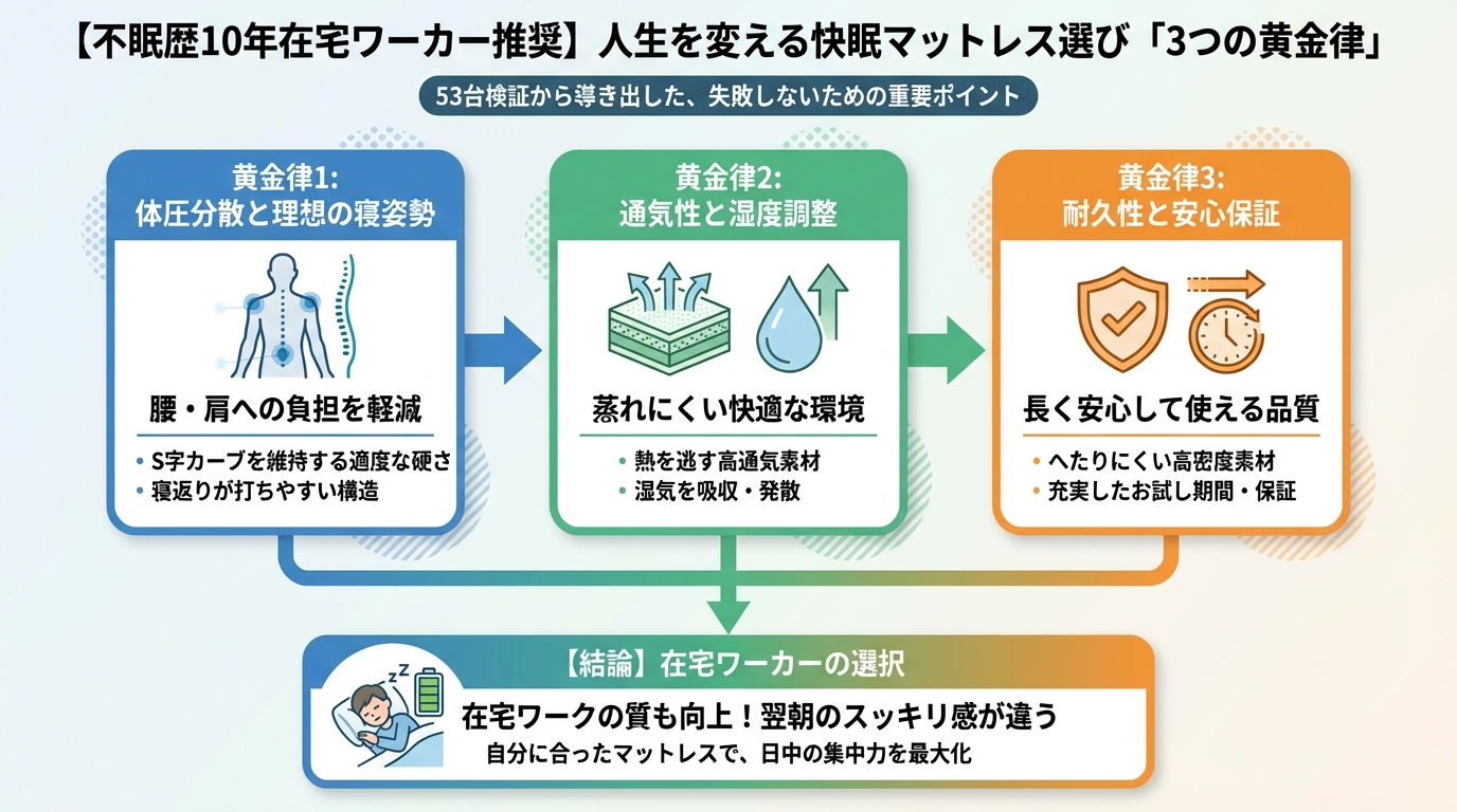 寝具 快眠マットレス選びの「3つの黄金律」