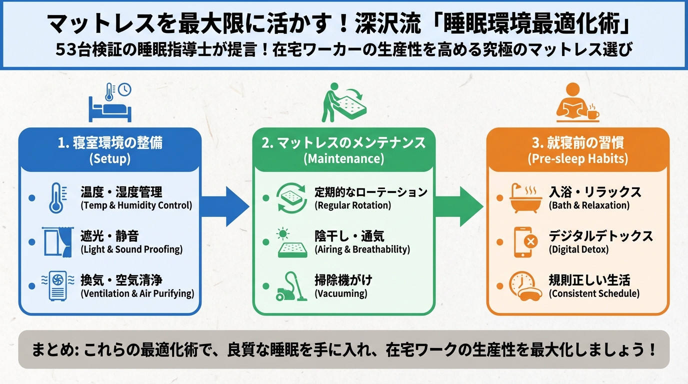 マットレス・快眠 マットレスを最大限に活かす！深沢流「睡眠環境最適化術」