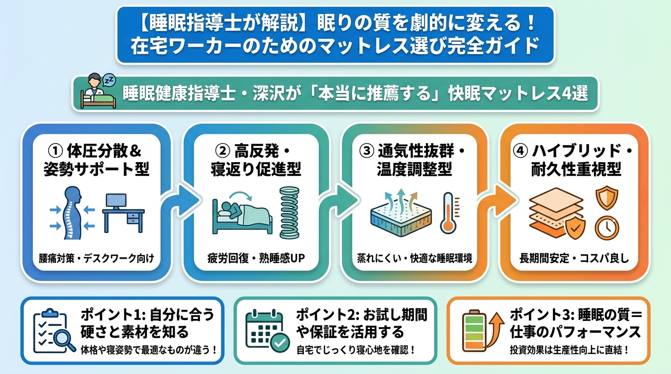 マットレス・快眠 睡眠健康指導士・深沢が「本当に推薦する」快眠マットレス4選