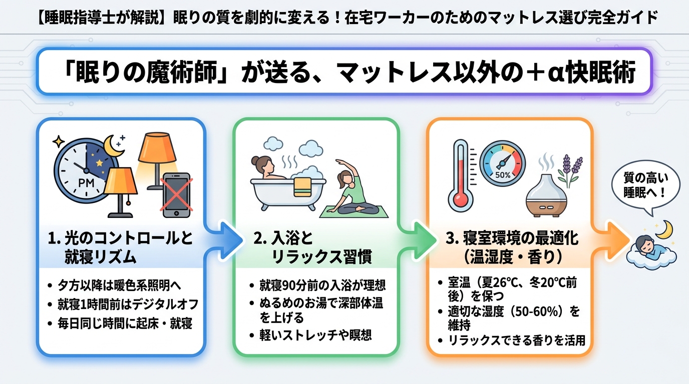 マットレス・快眠 「眠りの魔術師」が送る、マットレス以外の+α快眠術