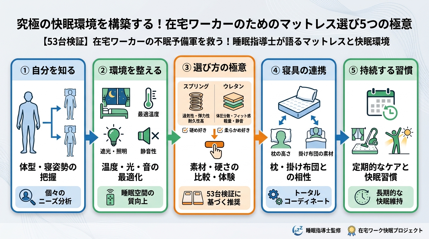 寝具 究極の快眠環境を構築する!在宅ワーカーのためのマットレス選び5つの極意