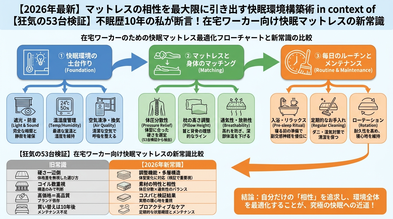 寝具 【2026年最新】マットレスの相性を最大限に引き出す快眠環境構築術