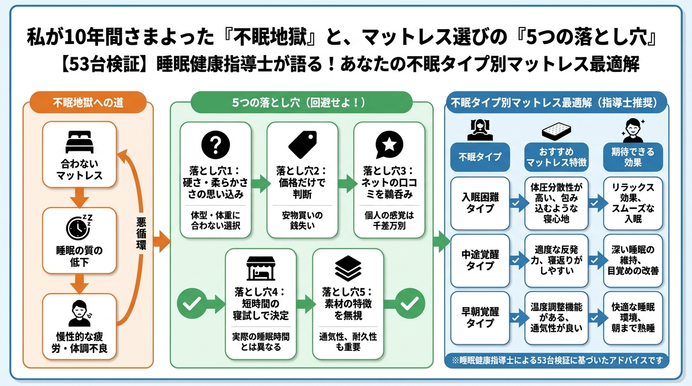 寝具 私が10年間さまよった「不眠地獄」と、マットレス選びの「5つの落とし穴」